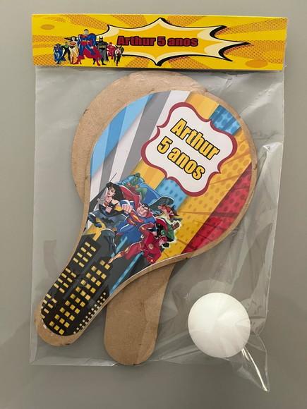 Kit Raquete para Ping Pong Personalizada Liga da Justiça