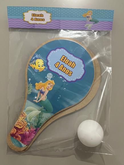 Kit Raquete para Ping Pong Personalizada Pequena Sereia