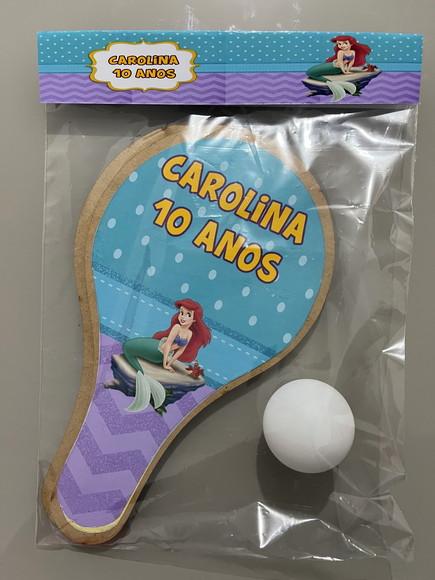Kit Raquete para Ping Pong Personalizada Pequena Sereia