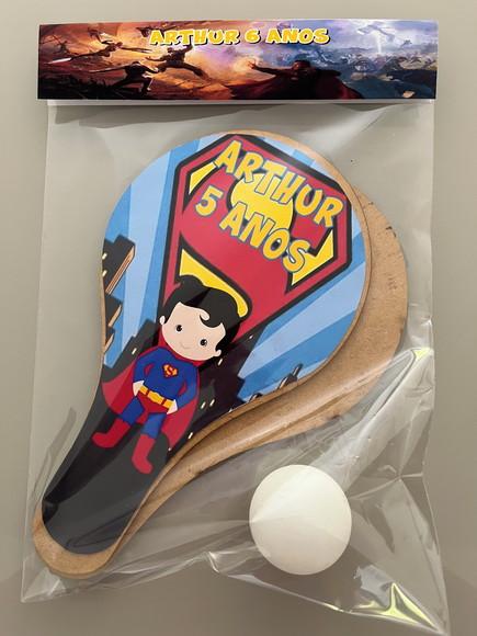 Kit Raquete para Ping Pong Personalizada Super Homem