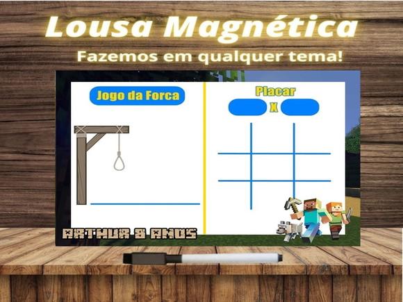 Lousa Magnética + J.v + Forca Minecraft com Embalagem