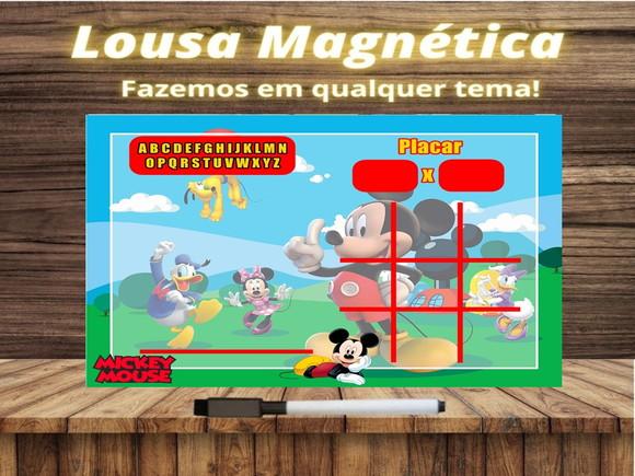 Lousa Magnética + Jogo da Velha + Forca Mickey com Embalagem