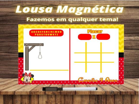 Lousa Magnética + Jogo da Velha + Forca Minnie com Embalagem