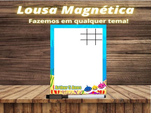 Lousa Magnética + Jogo da Velha Baby Shark com Embalagem