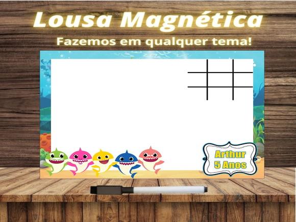 Lousa Magnética + Jogo da Velha Baby Shark com Embalagem