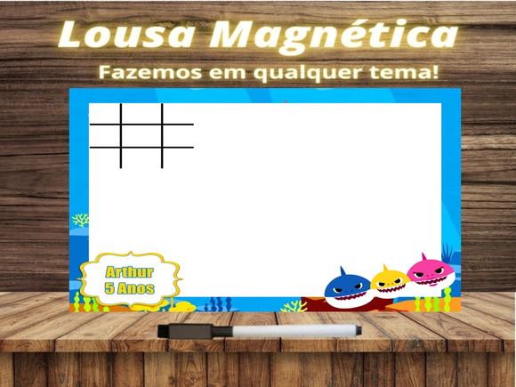 Lousa Magnética + Jogo da Velha Baby Shark com Embalagem