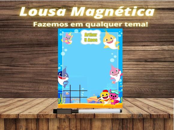 Lousa Magnética + Jogo da Velha Baby Shark com Embalagem