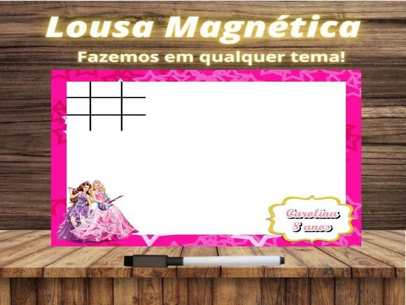 Lousa Magnética + Jogo da Velha Barbie com Embalagem