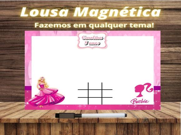 Lousa Magnética + Jogo da Velha Barbie com Embalagem