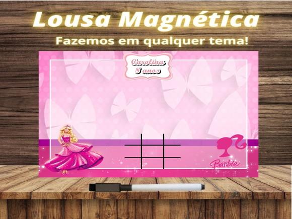 Lousa Magnética + Jogo da Velha Barbie com Embalagem