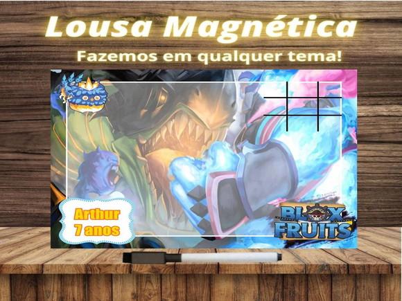 Lousa Magnética + Jogo da Velha Blox Fruits com Embalagem