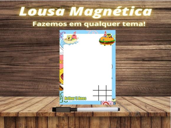Lousa Magnética + Jogo da Velha Bob Esponja com Embalagem