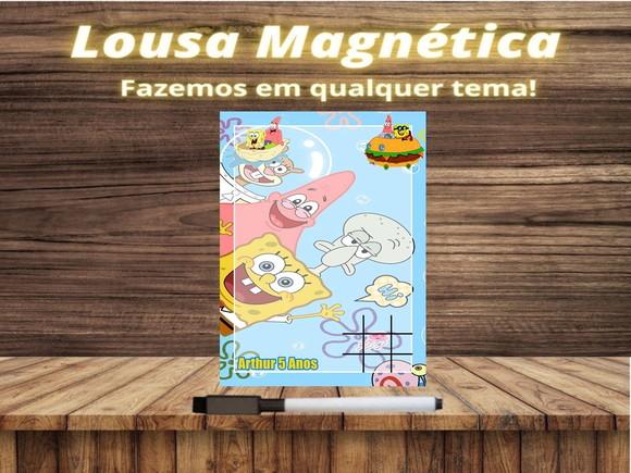 Lousa Magnética + Jogo da Velha Bob Esponja com Embalagem