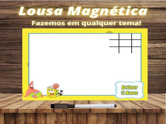 Lousa Magnética + Jogo da Velha Bob Esponja com Embalagem