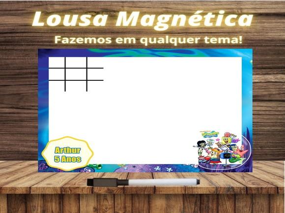 Lousa Magnética + Jogo da Velha Bob Esponja com Embalagem