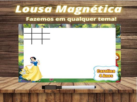 Lousa Magnética + Jogo da Velha Branca de Neve com Embalagem