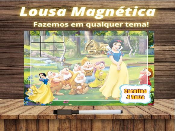 Lousa Magnética + Jogo da Velha Branca de Neve com Embalagem