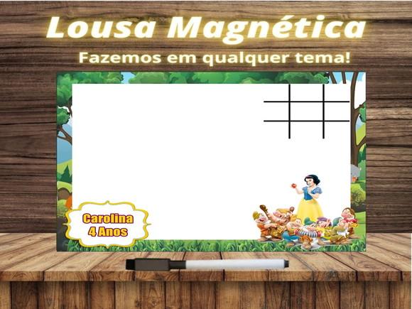 Lousa Magnética + Jogo da Velha Branca de Neve com Embalagem