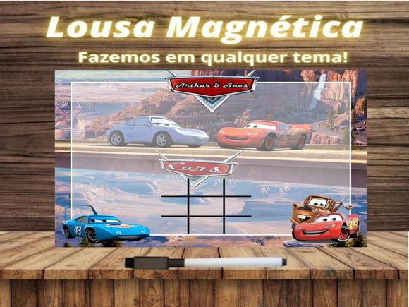 Lousa Magnética + Jogo da Velha Carros com Embalagem