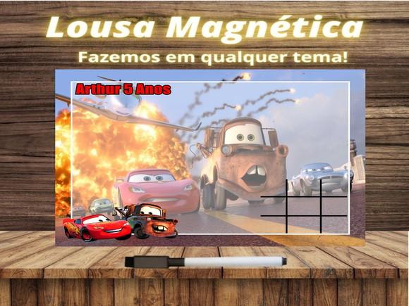 Lousa Magnética + Jogo da Velha Carros com Embalagem