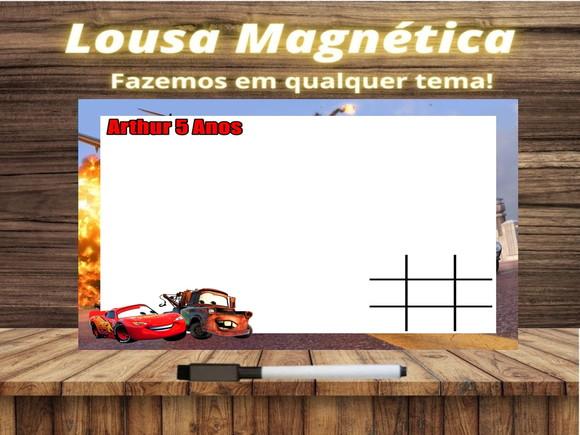 Lousa Magnética + Jogo da Velha Carros com Embalagem
