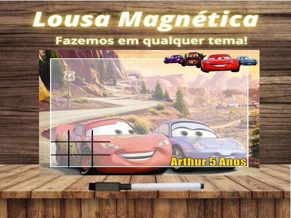 Lousa Magnética + Jogo da Velha Carros com Embalagem