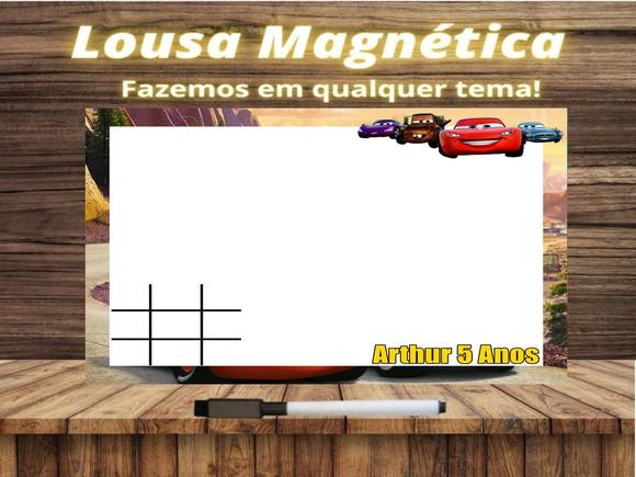 Lousa Magnética + Jogo da Velha Carros com Embalagem