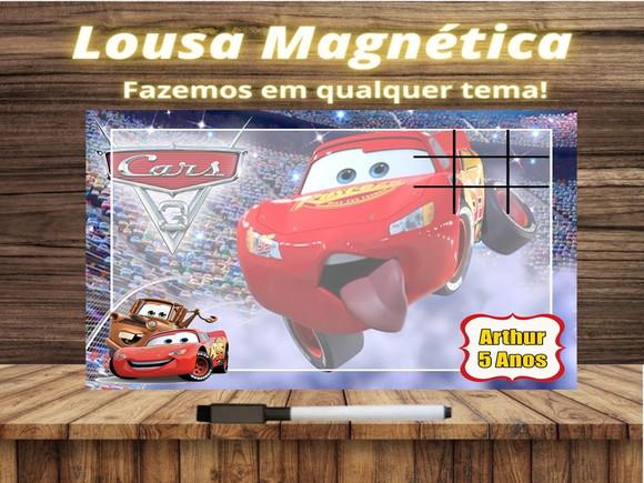 Lousa Magnética + Jogo da Velha Carros com Embalagem