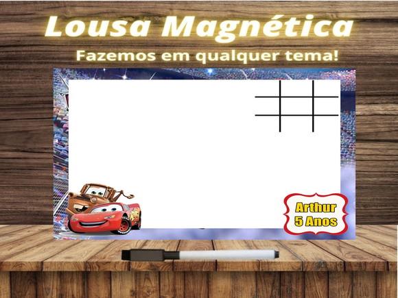 Lousa Magnética + Jogo da Velha Carros com Embalagem
