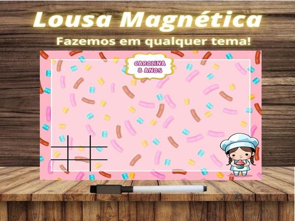 Lousa Magnética + Jogo da Velha Confeitaria com Embalagem