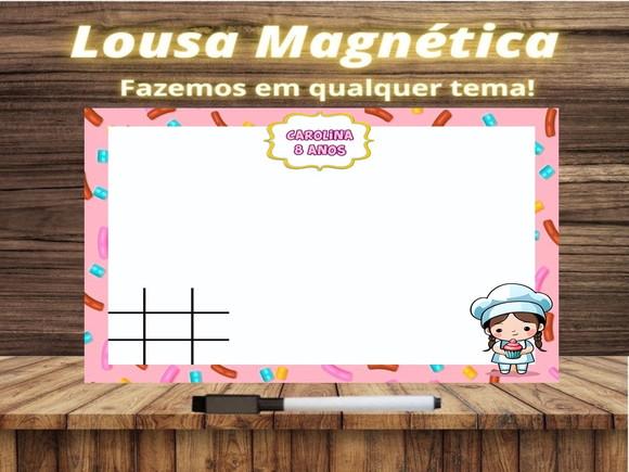 Lousa Magnética + Jogo da Velha Confeitaria com Embalagem