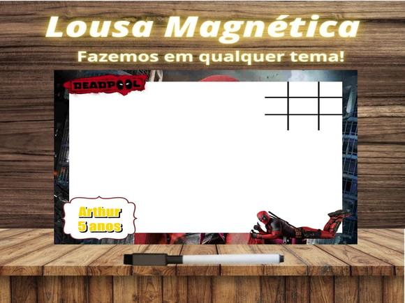 Lousa Magnética + Jogo da Velha Deadpool com Embalagem