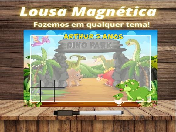 Lousa Magnética + Jogo da Velha Dinossauro com Embalagem
