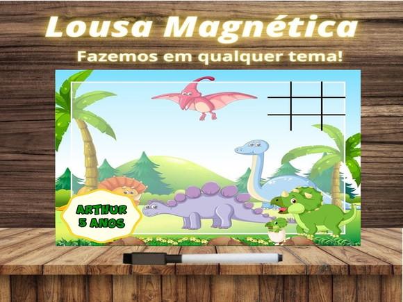 Lousa Magnética + Jogo da Velha Dinossauro com Embalagem