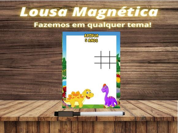 Lousa Magnética + Jogo da Velha Dinossauro com Embalagem