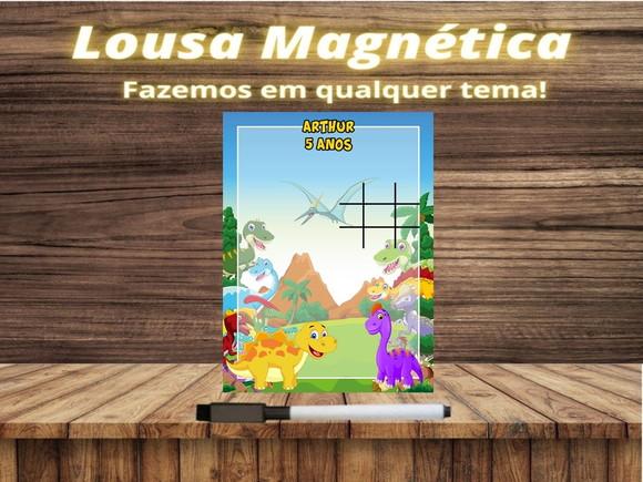 Lousa Magnética + Jogo da Velha Dinossauro com Embalagem