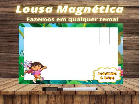 Lousa Magnética + Jogo da Velha Dora Aventureira c Embalagem