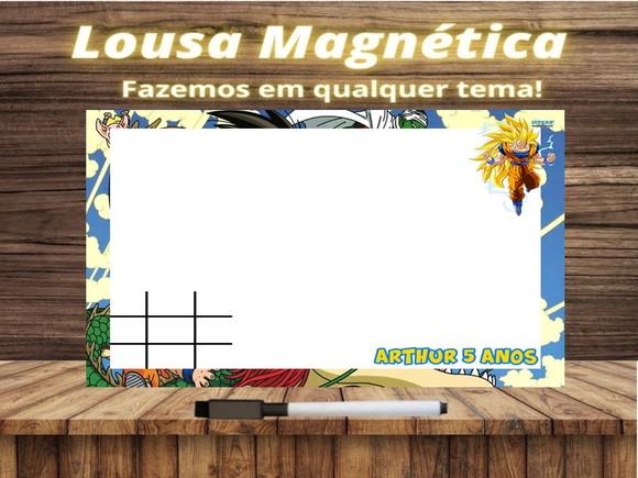 Lousa Magnética + Jogo da Velha Dragon Ball Z com Embalagem