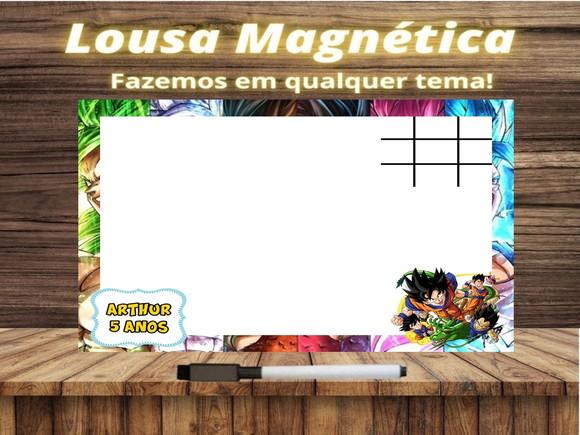 Lousa Magnética + Jogo da Velha Dragon Ball Z com Embalagem