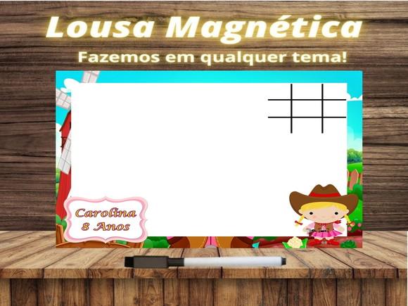 Lousa Magnética + Jogo da Velha Fazendinha com Embalagem