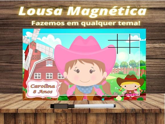 Lousa Magnética + Jogo da Velha Fazendinha com Embalagem