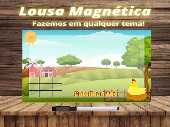 Lousa Magnética + Jogo da Velha Fazendinha com Embalagem