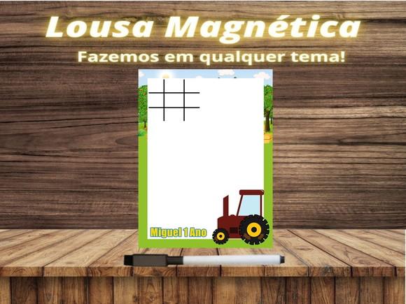 Lousa Magnética + Jogo da Velha Fazendinha com Embalagem