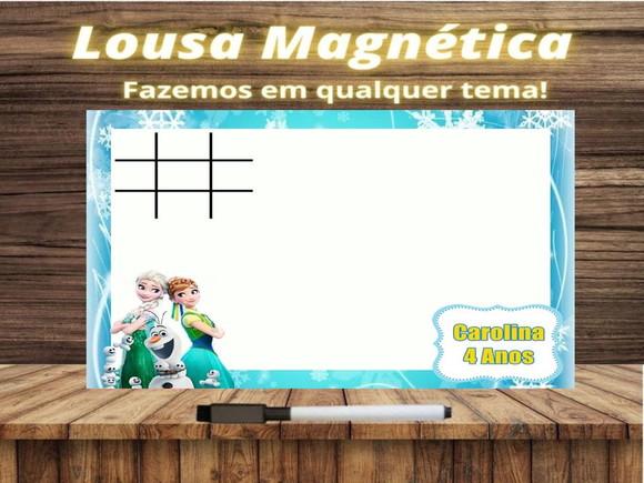 Lousa Magnética + Jogo da Velha Frozen com Embalagem