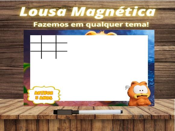 Lousa Magnética + Jogo da Velha Garfield com Embalagem