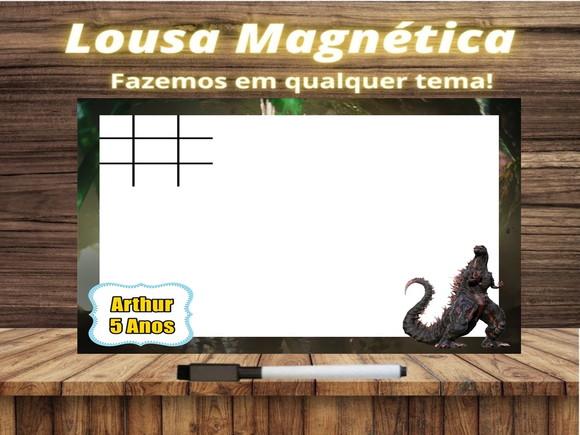 Lousa Magnética + Jogo da Velha Godzilla com Embalagem