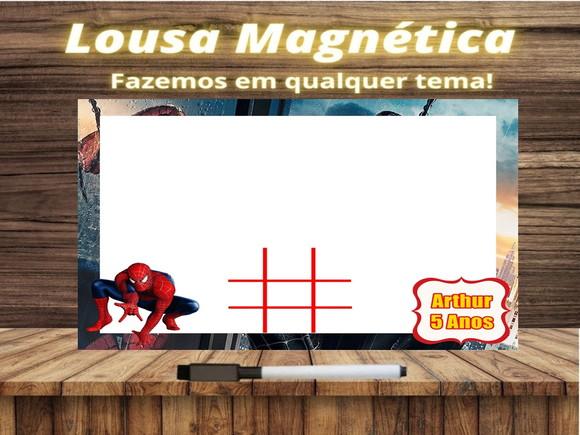 Lousa Magnética + Jogo da Velha Homem Aranha com Embalagem