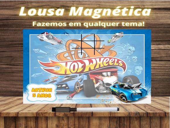 Lousa Magnética + Jogo da Velha Hot Wheels com Embalagem