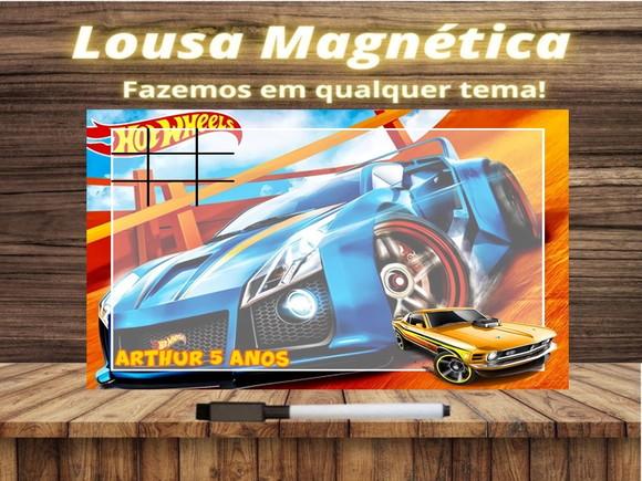 Lousa Magnética + Jogo da Velha Hot Wheels com Embalagem