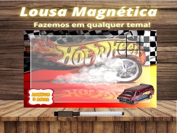 Lousa Magnética + Jogo da Velha Hot Wheels com Embalagem